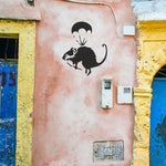 Load image into Gallery viewer, Banksy Parachuting Rat Stencil
