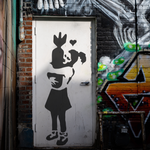 Load image into Gallery viewer, Banksy Bomb Hugger Stencil
