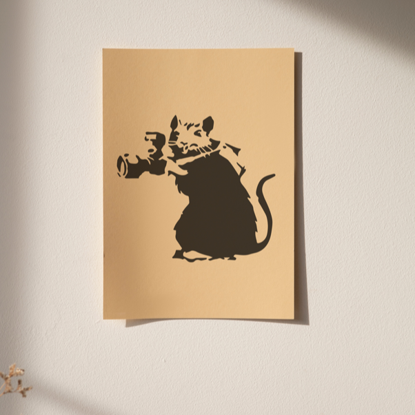 Banksy Rat Photographer Stencil