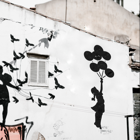 Banksy Girl with Balloons Stencil