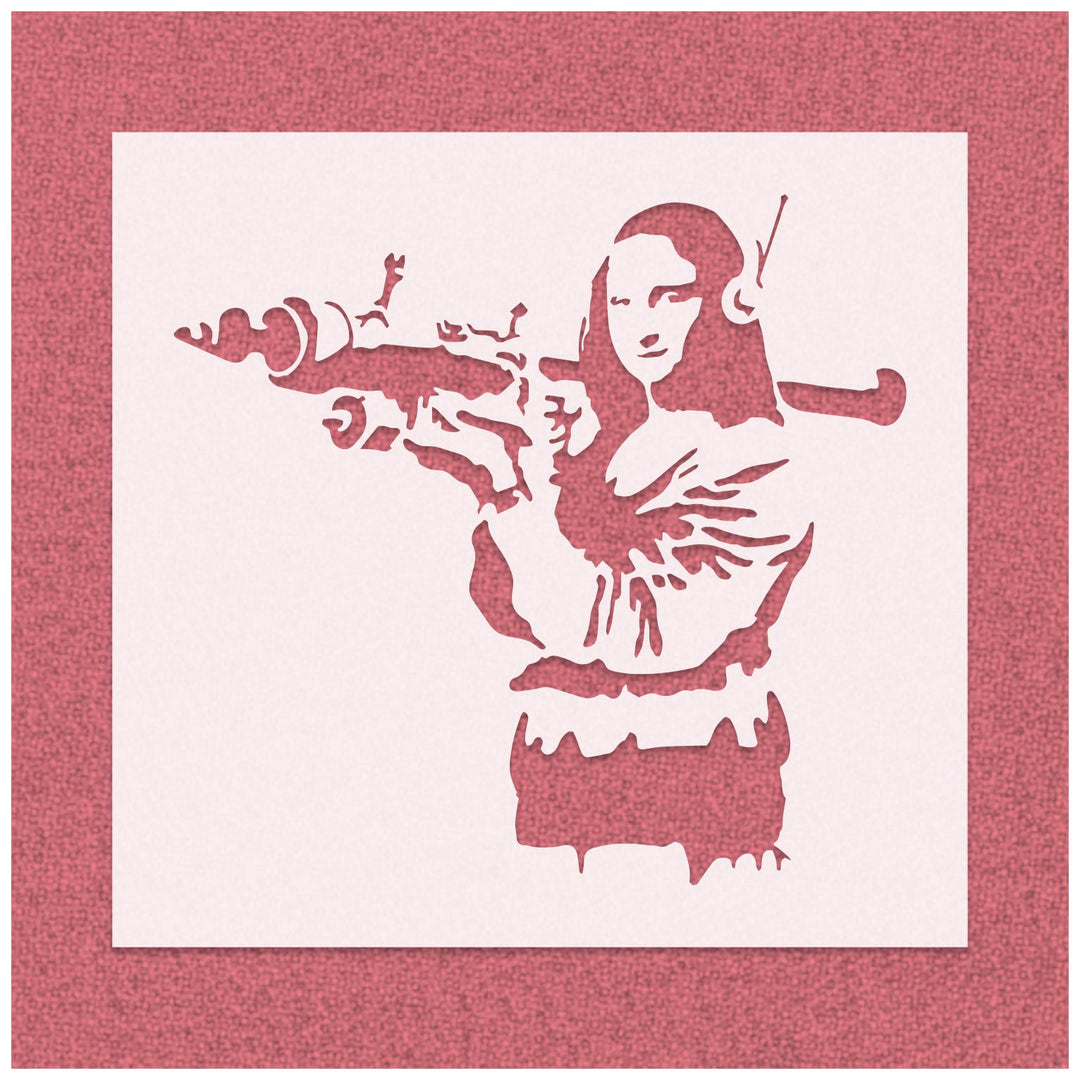 Banksy Monalisa with Rocket Launcher Stencil