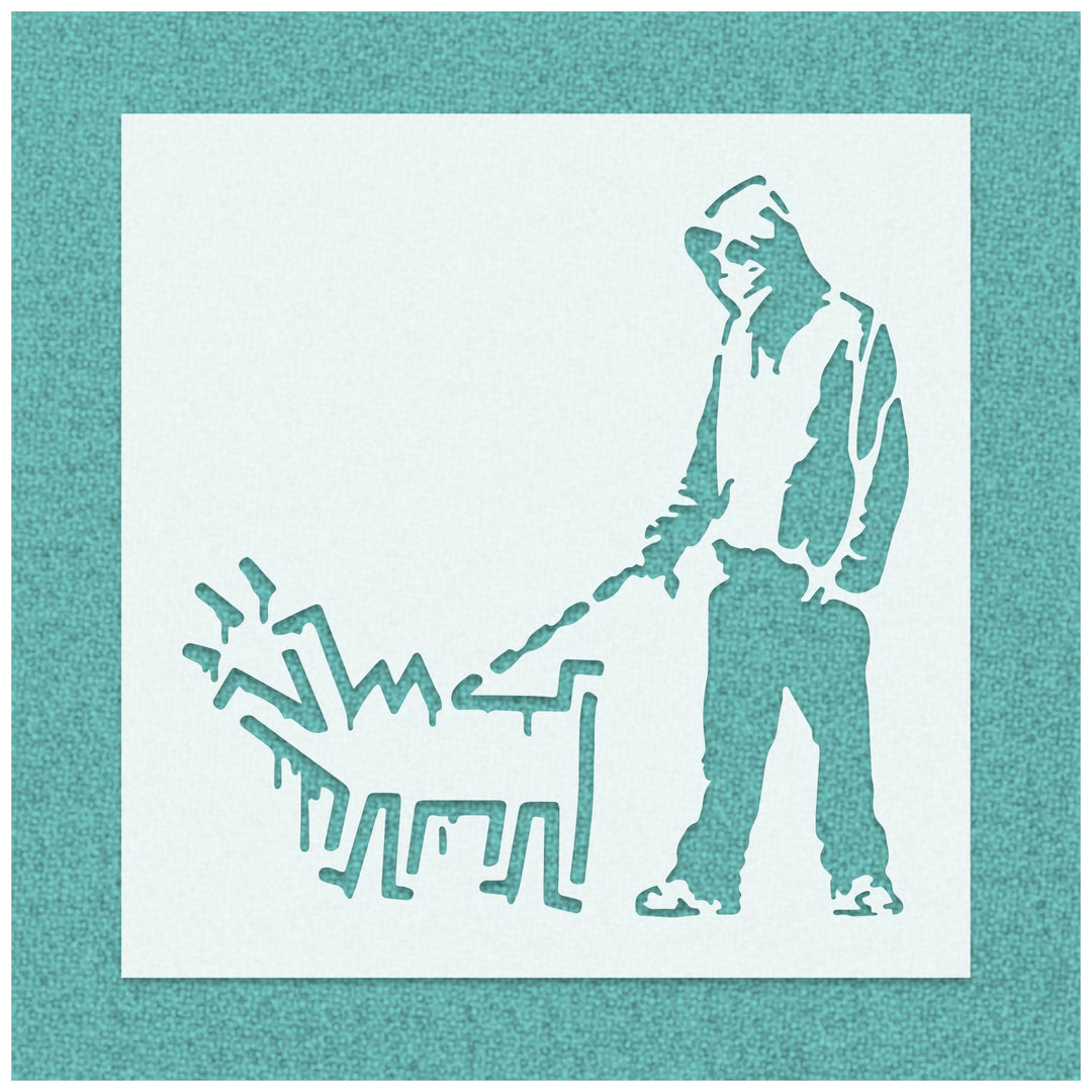 Banksy Walking Keith Haring Dog Stencil