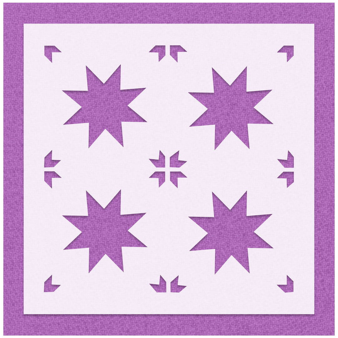 Four Stars Seamless Wall Pattern Stencil