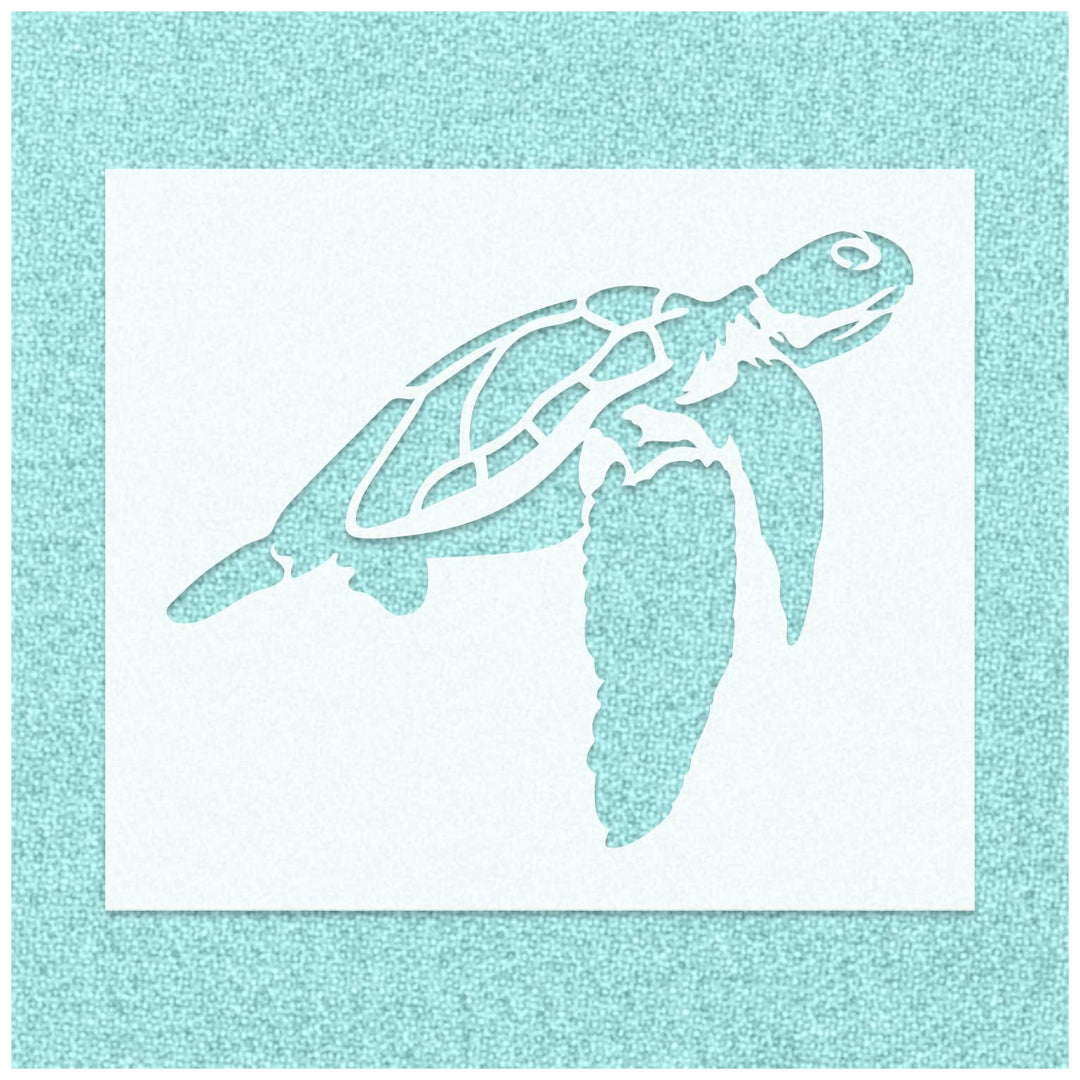 Turtle Under Sea Water Stencil