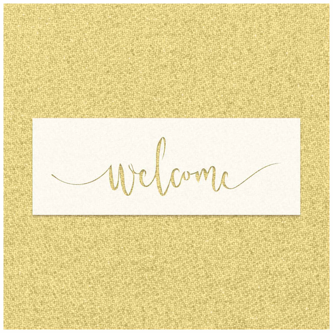 Welcome Script Sleek Stencil