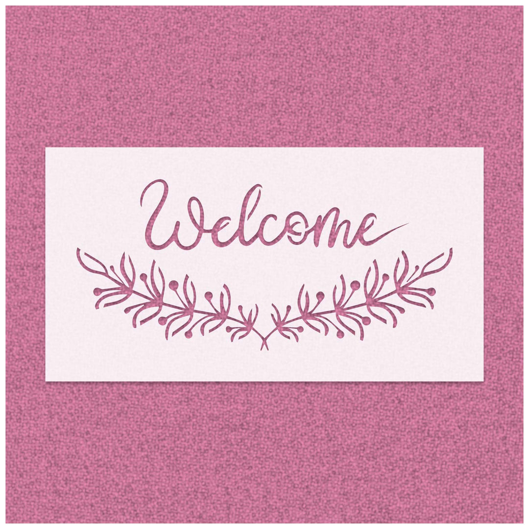 Welcome Wreath Sign Stencil